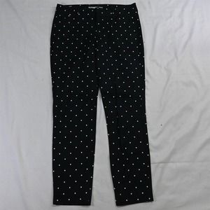 Old Navy 4 Black‎ Polka Dot Pixie Mid Rise Skinny Ankle Womens Dress Pants